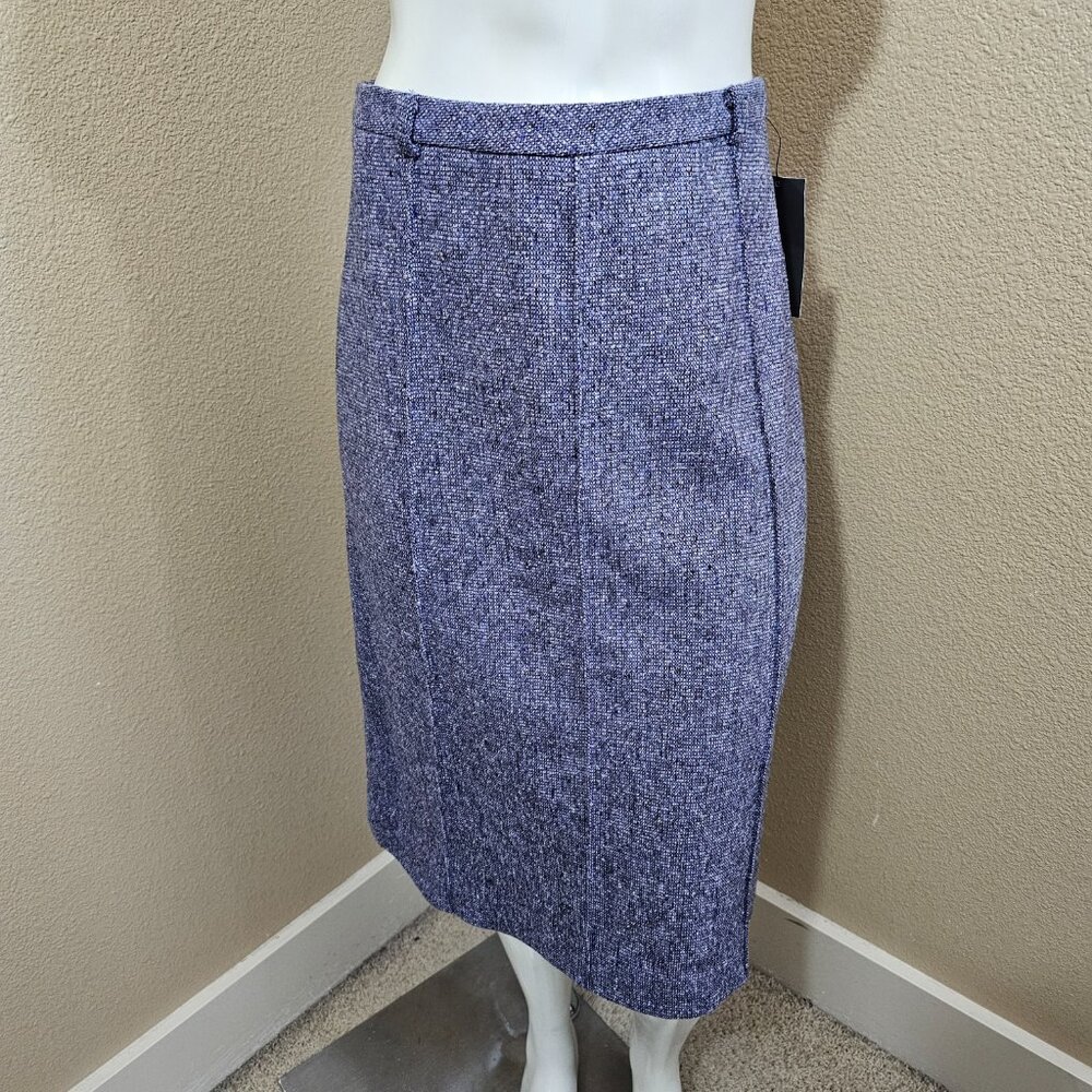 KENNETH COLE Purple Tweed Wool Silk Mohair Pencil Skirt~Size 6~NWT